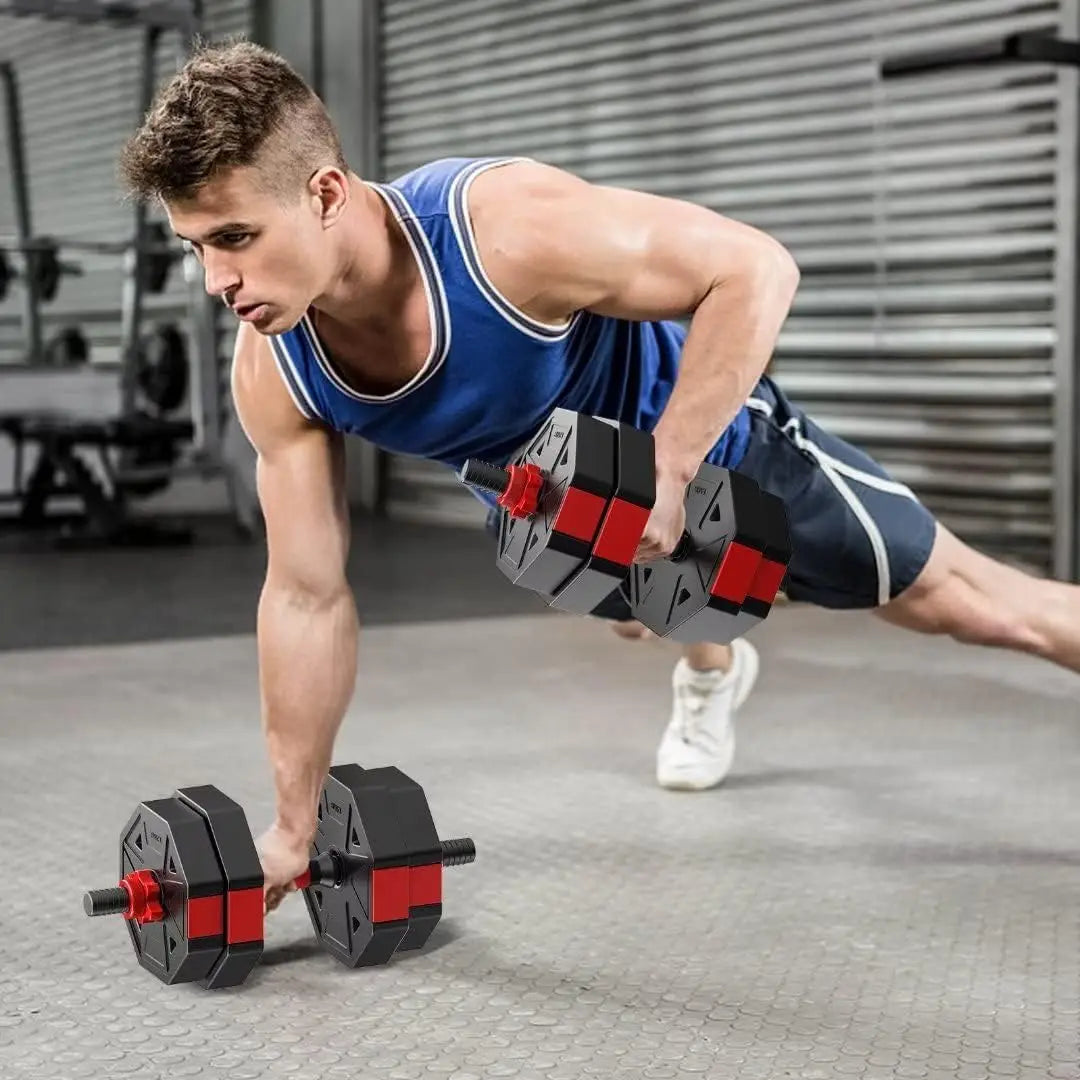 Adjustable Dumbbell To Barbell Fitness Set 3 In 1 Gym