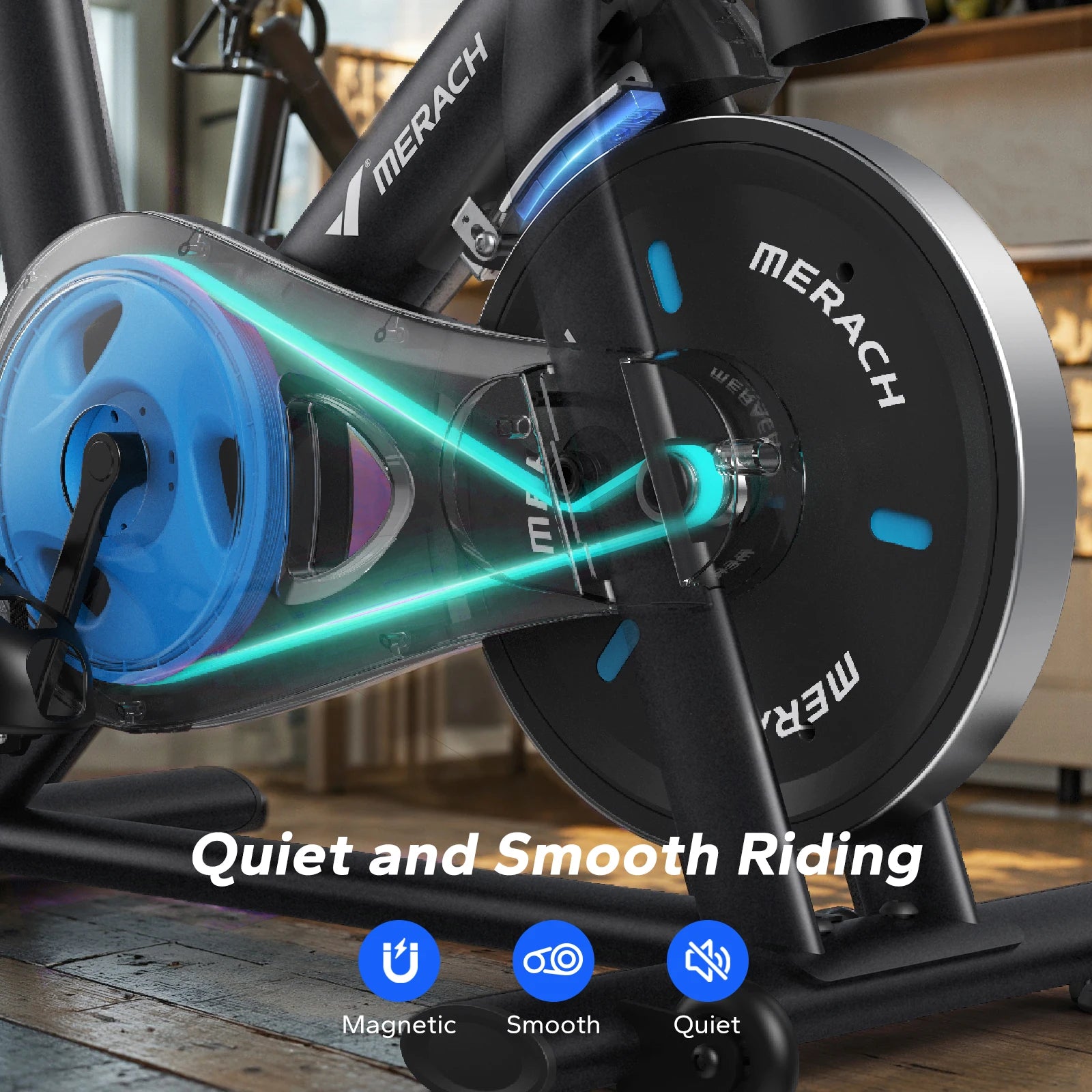 MERACH Magnetic Stationary Bike with App Low Noise Indoor Cycling