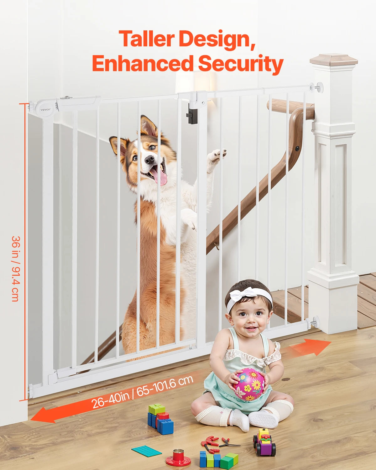 SucceBuy Walk Through Baby And Dog Gate For Home Safety