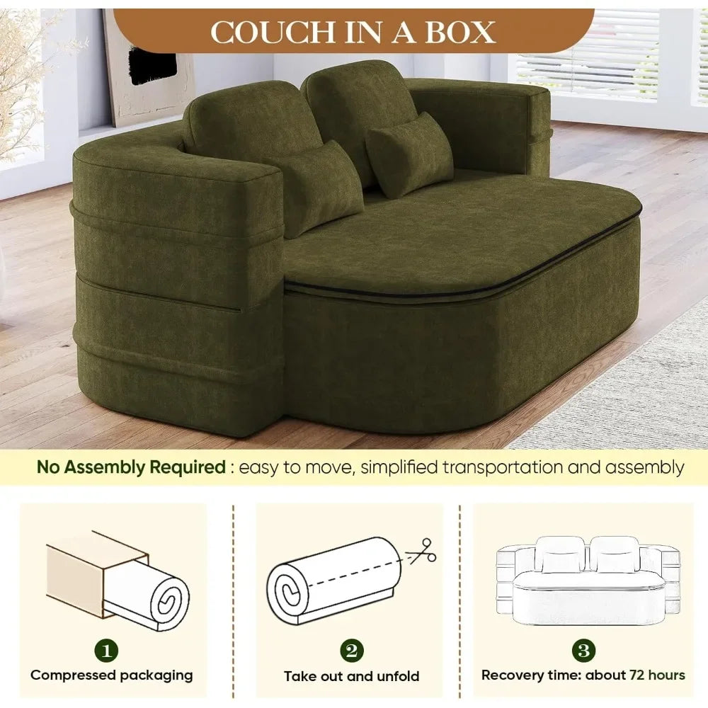Convertible Sleeper Sofa Bed Modern Folding Futon Chenille Loveseat