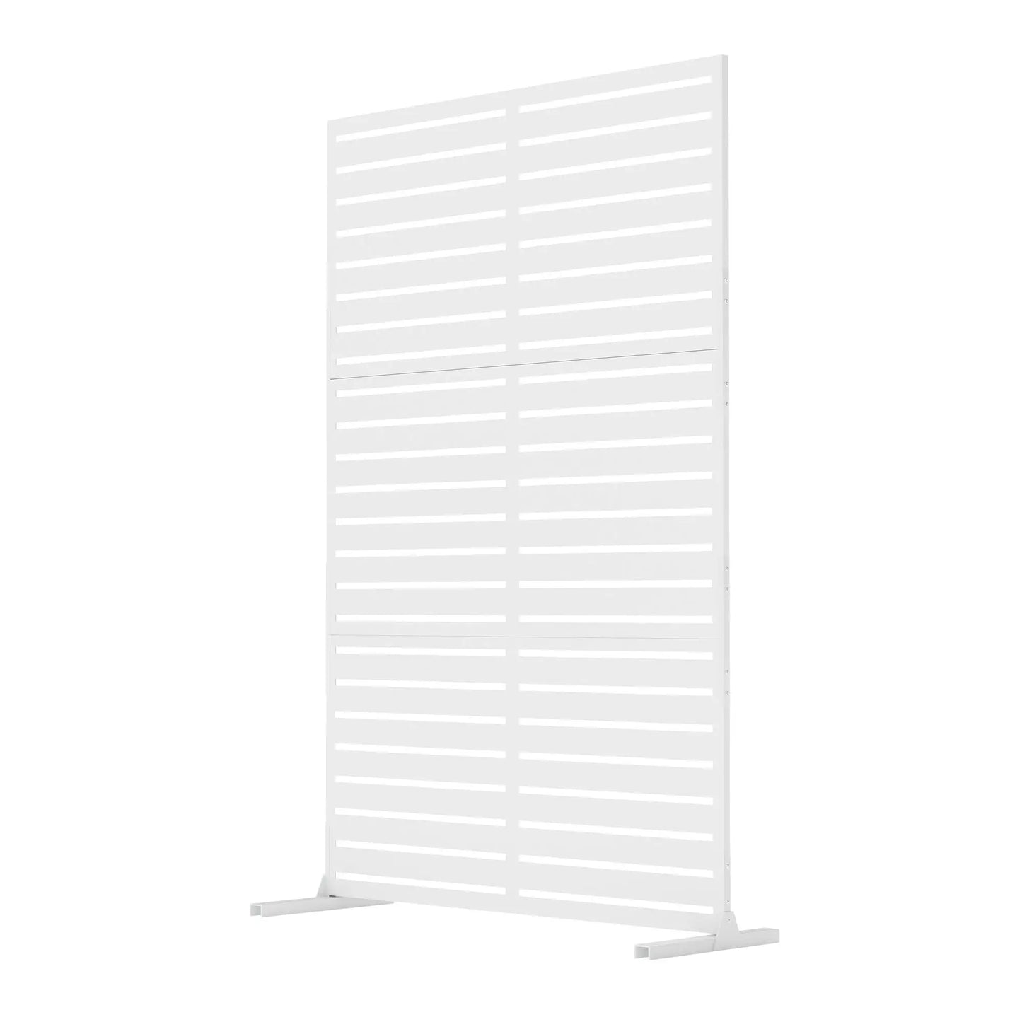 HiMISS Outdoor Metal Privacy Fence Freestanding Screen With Stand