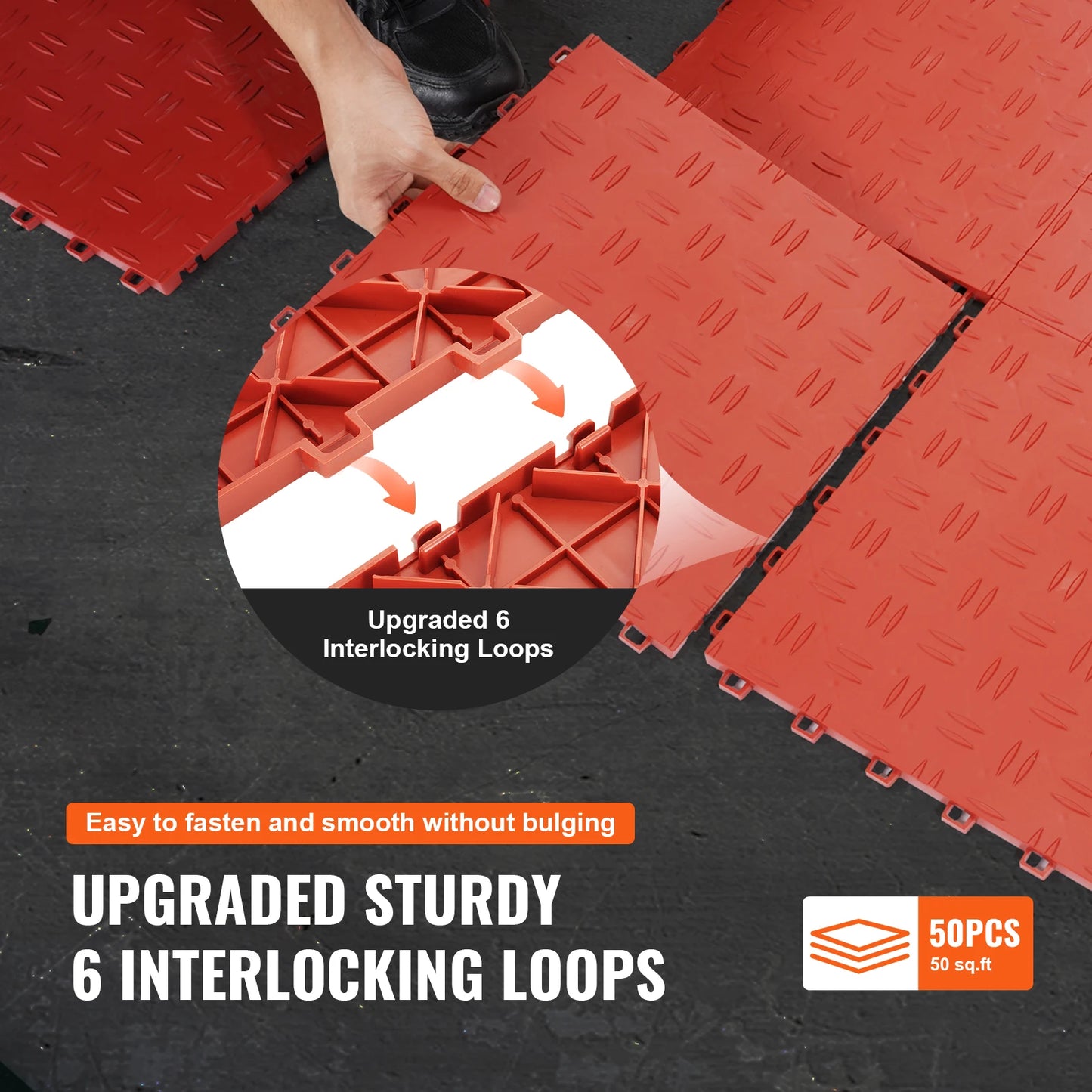 NONECN Interlocking Garage Tiles Non Slip Floor Covering 50 Pack
