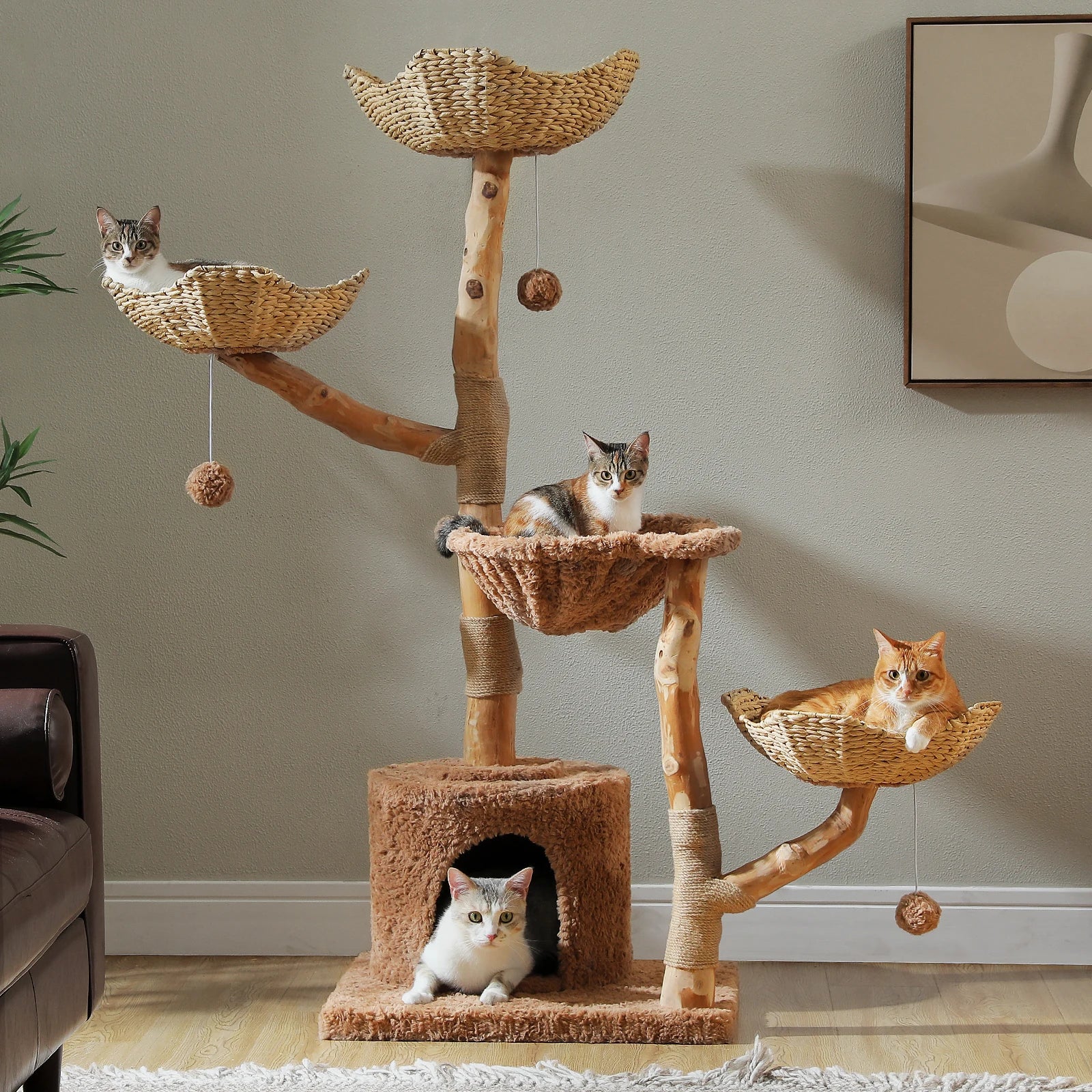 PAWZ Road Cat Tree Tower With Sisal Scratching Post