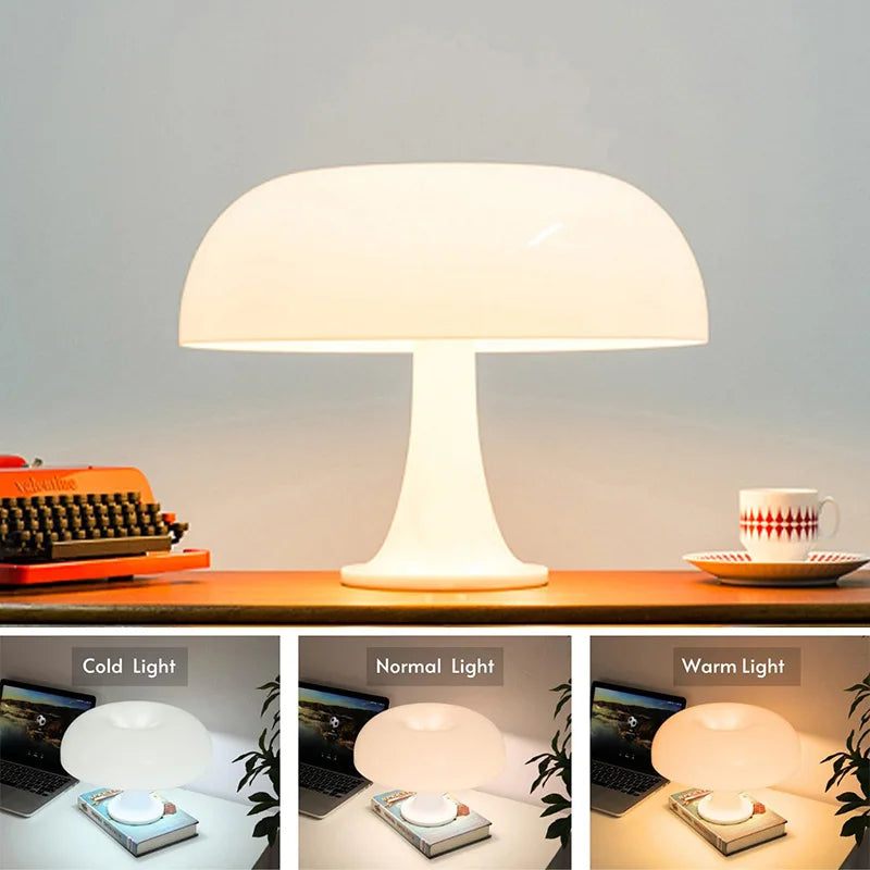 Mushroom Desk Lamp Rechargeable Battery LED Lighting For Bedroom Decor
