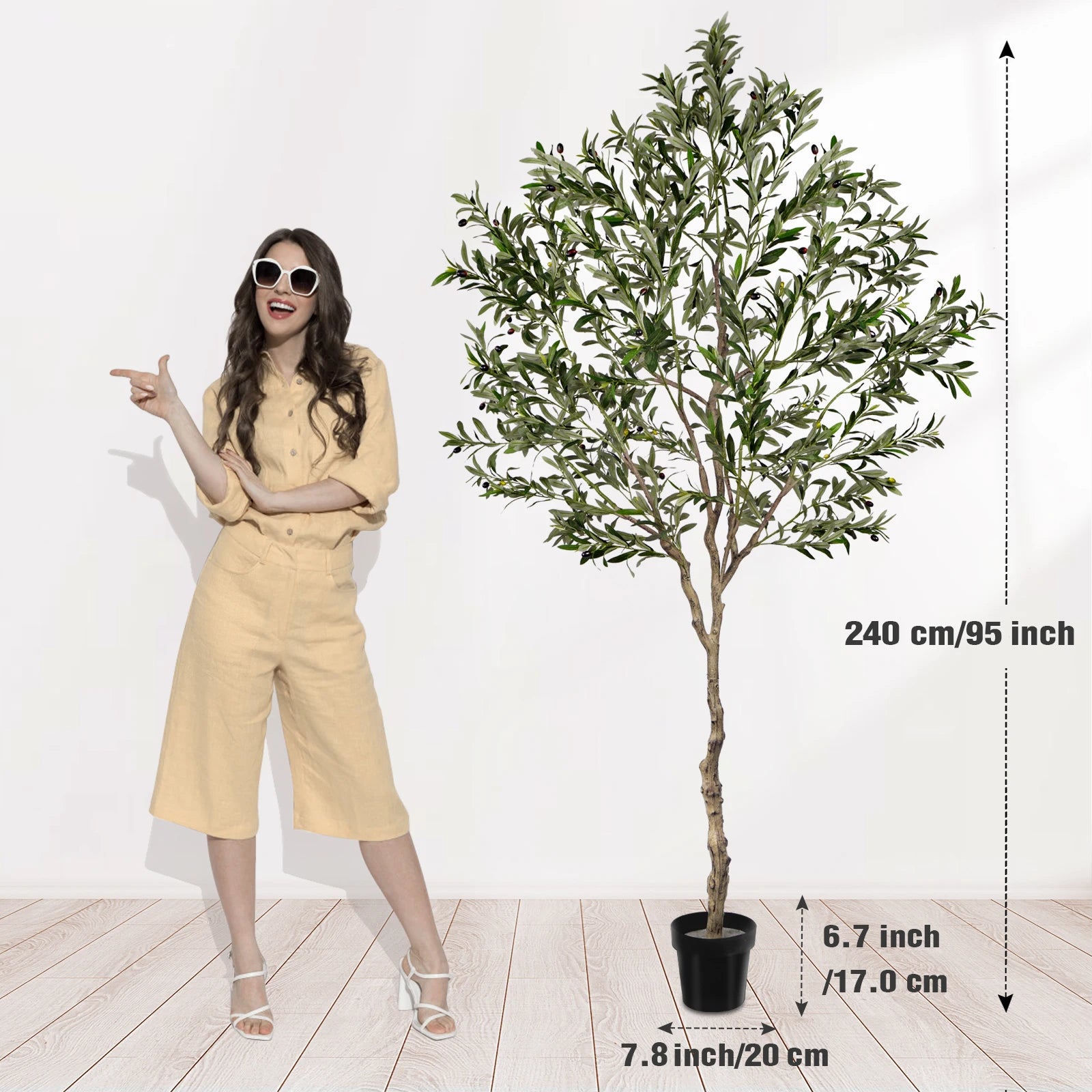 Olitree Artificial Olive Tree With Planter Pot And Realistic Foliage