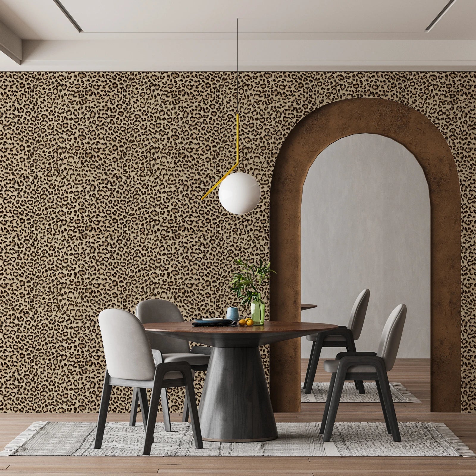 Peel And Stick Leopard Print PVC Wallpaper For Decor