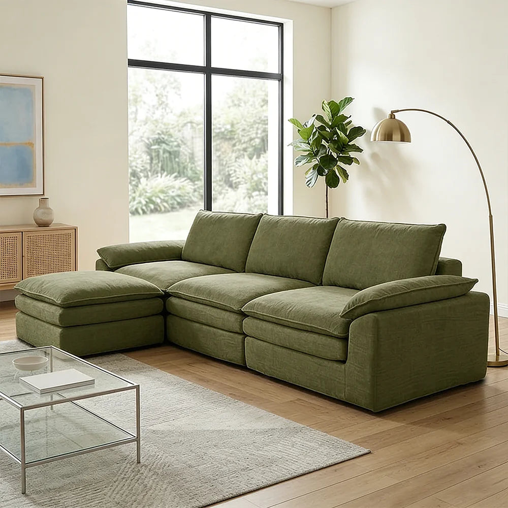 YQzyphyna Modern Cloud Modular L Shape Sofa Set With Pillows