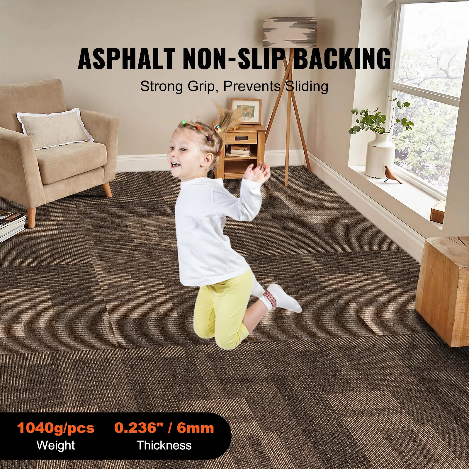 Padded Carpet Tiles For Soft And Anti Slip Indoor Flooring