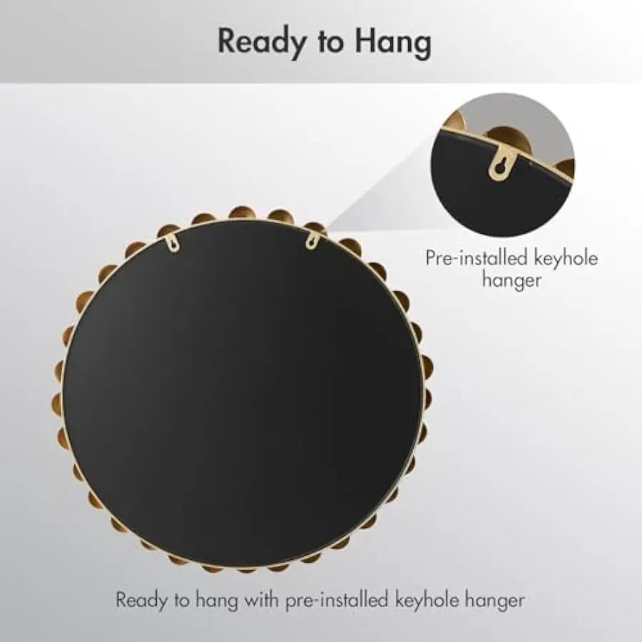 Madison Park Round Gold Mirror Wall Decor Metal Frame