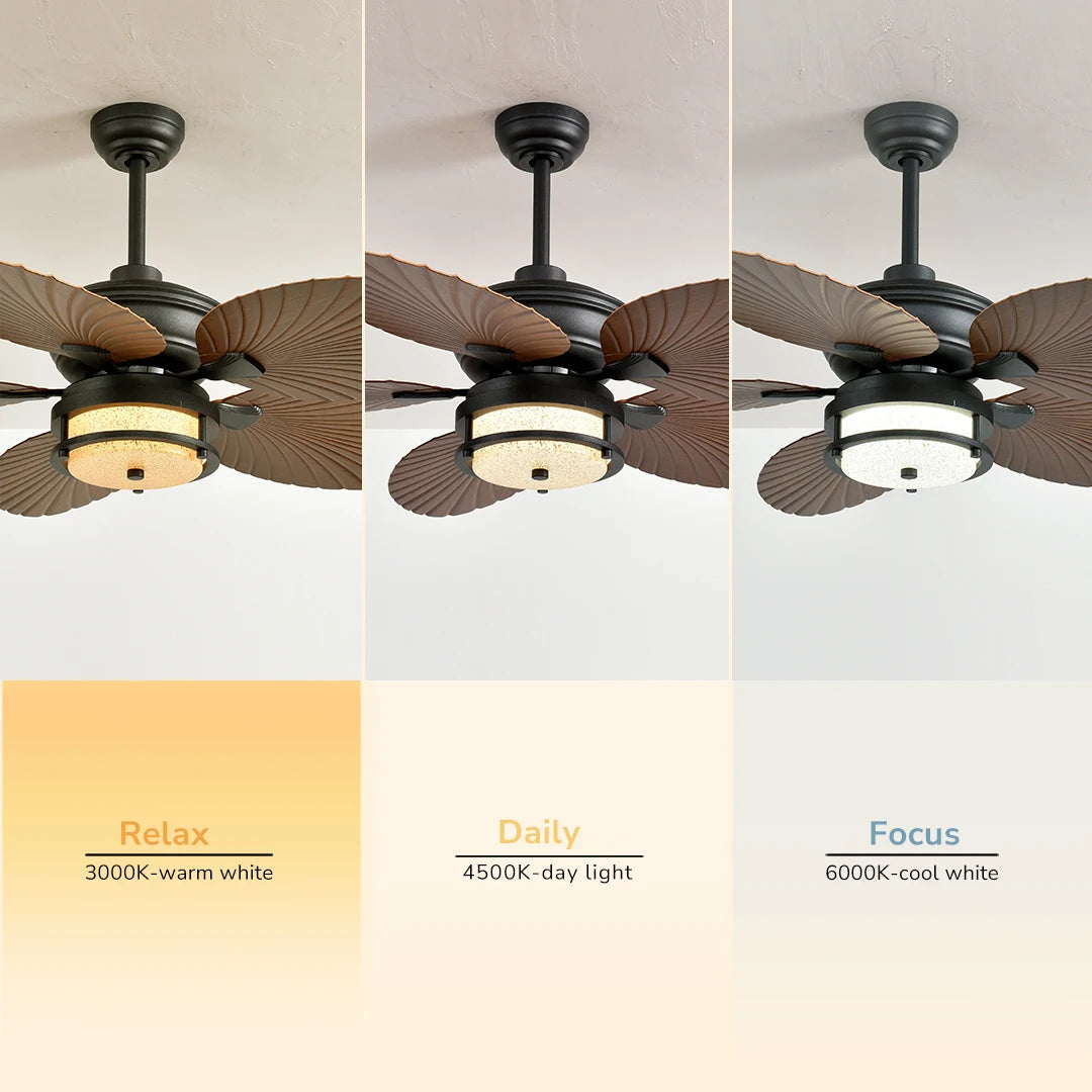 Orison Outdoor Ceiling Fan With Lights Dimmable LED Wet Rated