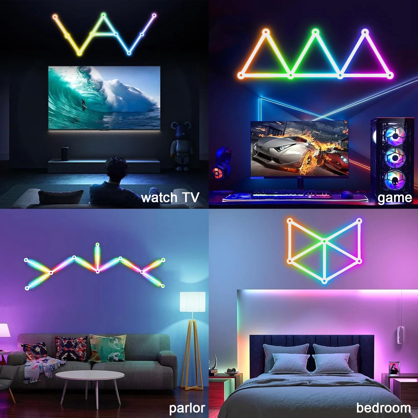 Wiscolor LED RGB Smart Wall Light With WiFi App Backlight