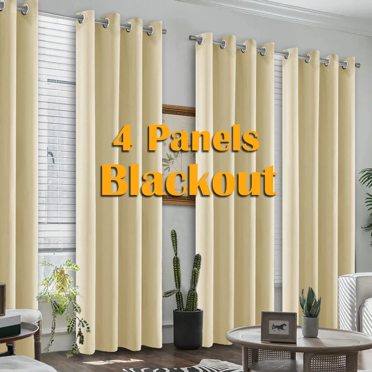 Premium Blackout Grommet Curtains With Heat Insulation And Light Blocking