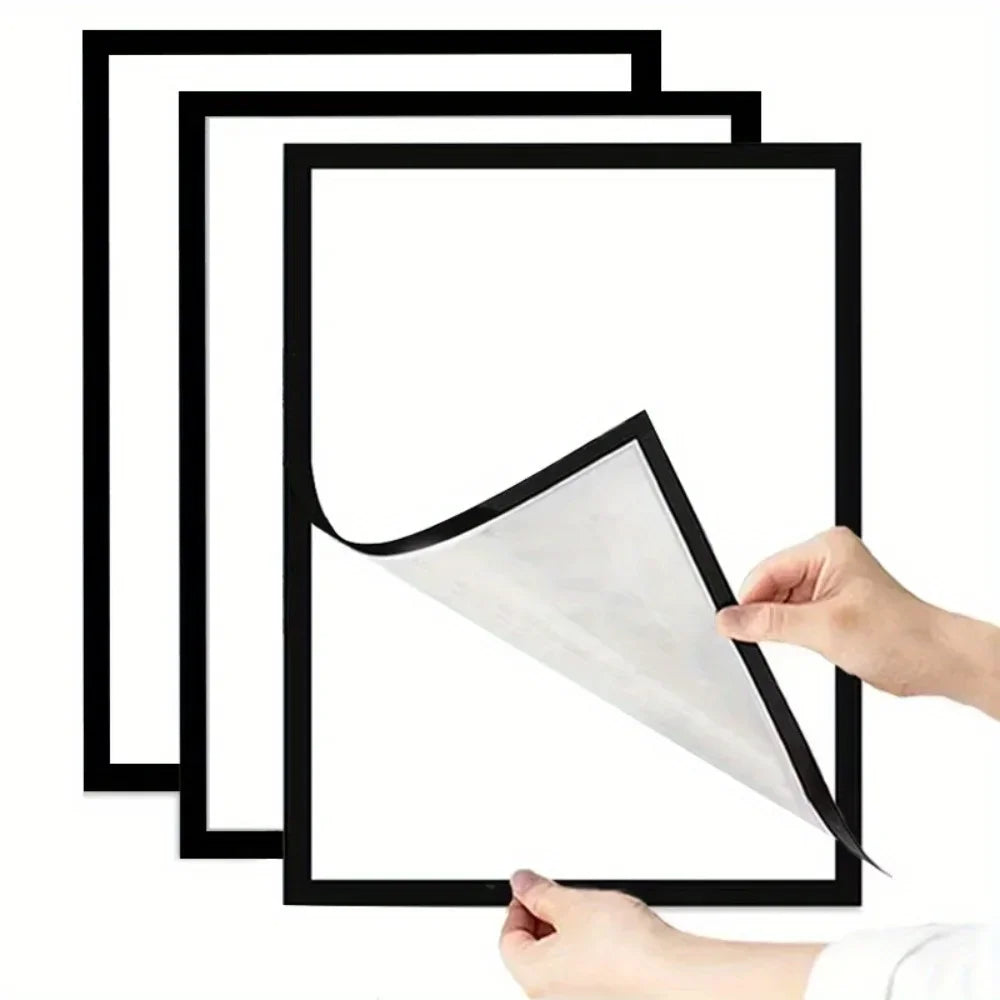 3Pcs Magnetic Wall Frame Set Self Adhesive Photos Notes