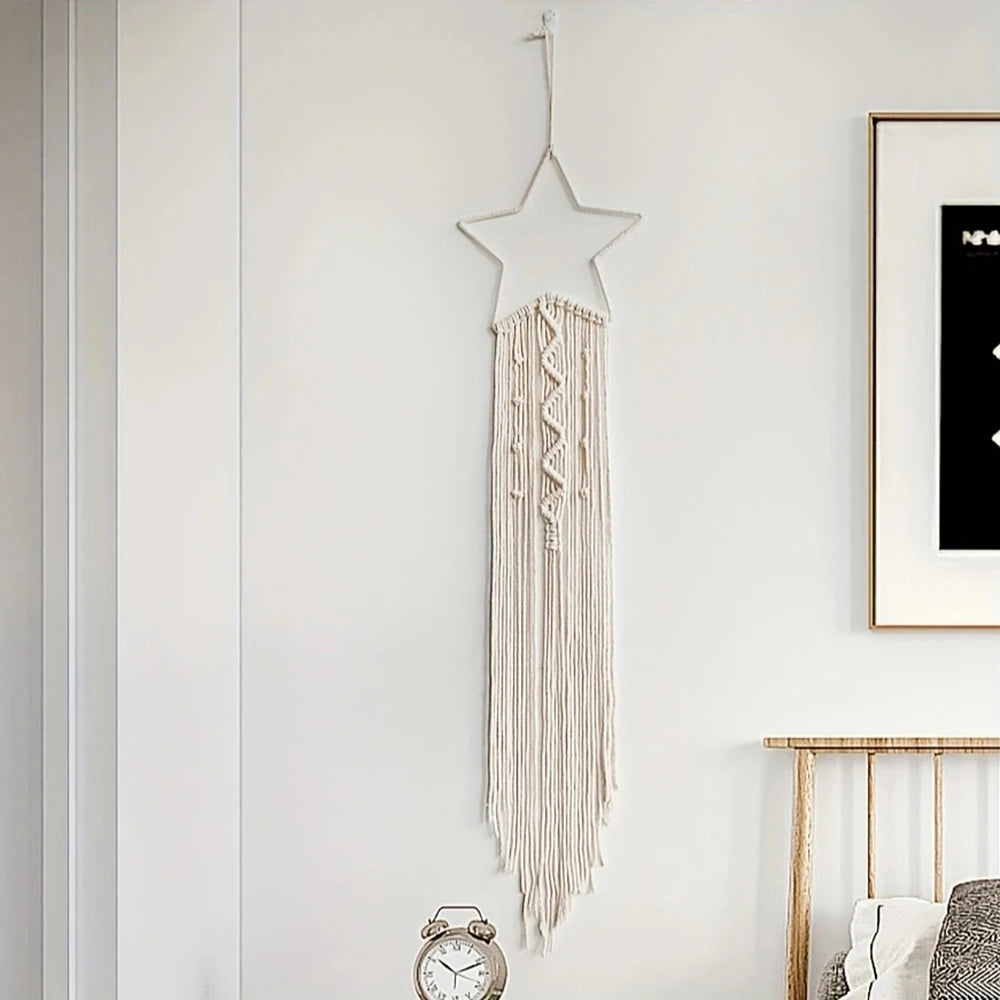 Dromenvanger Star And Moon Woven Pendants Set For Home Decor