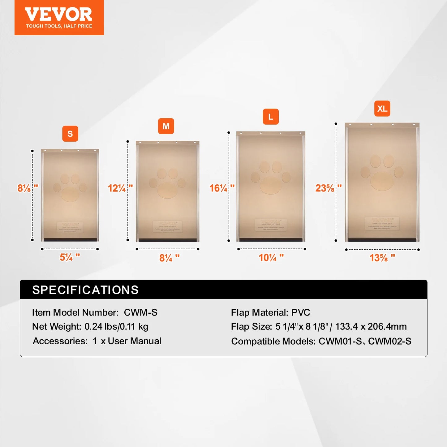 Pet Door Replacement Flap For Magnetic Strip Weatherproof Thickened PVC