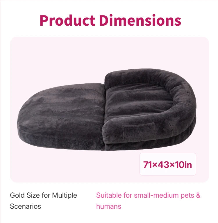 Dual-Use Large Pet Bed Foldable Cozy Cuddler For Pets