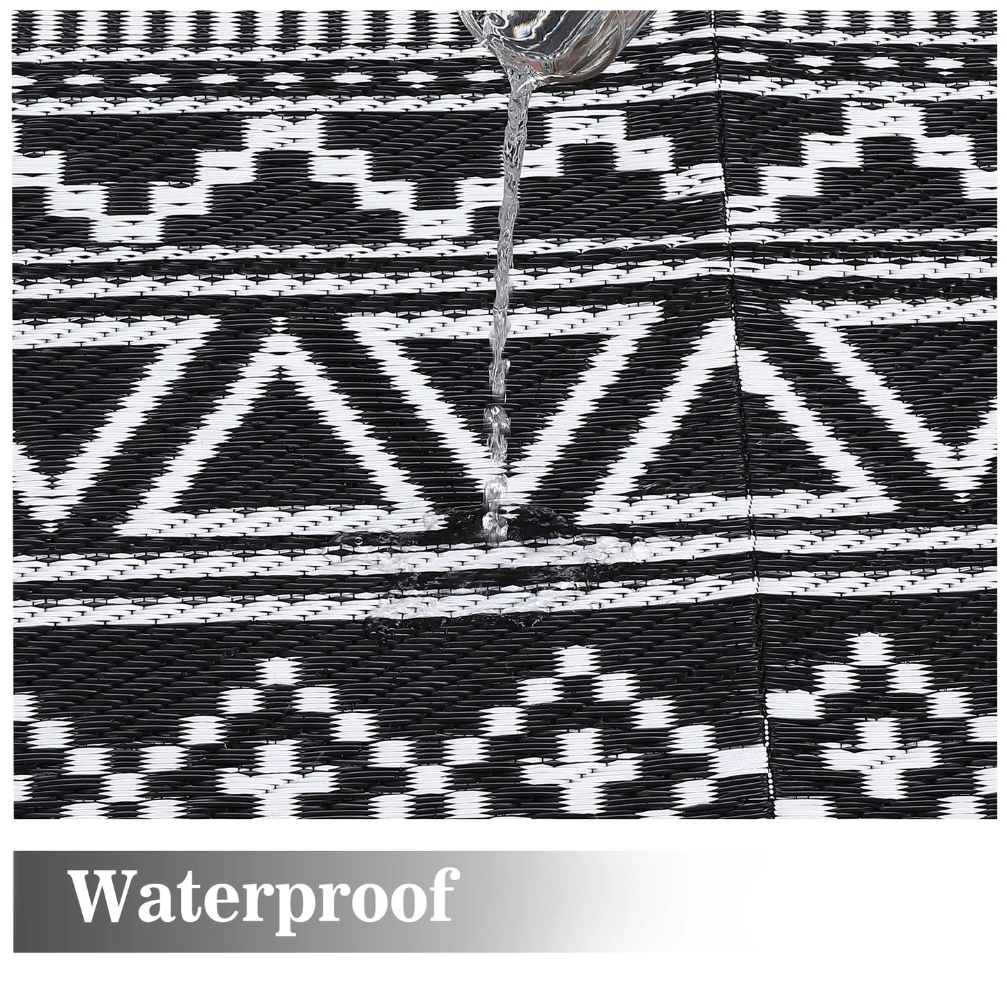 Studyset Outdoor Rug Boho Reversible Patio Mat Waterproof