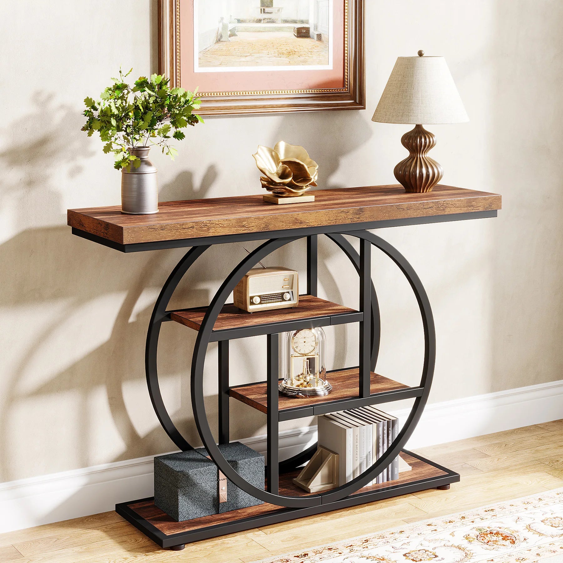 Tribesigns 4-Tier Console Table Industrial Entryway And Living Room
