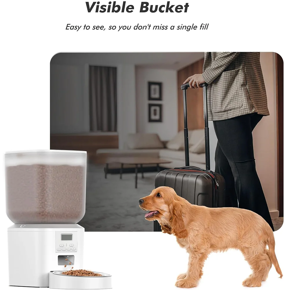 Nityers 8L Automatic Cat Feeder With Key Control Voice Recorder