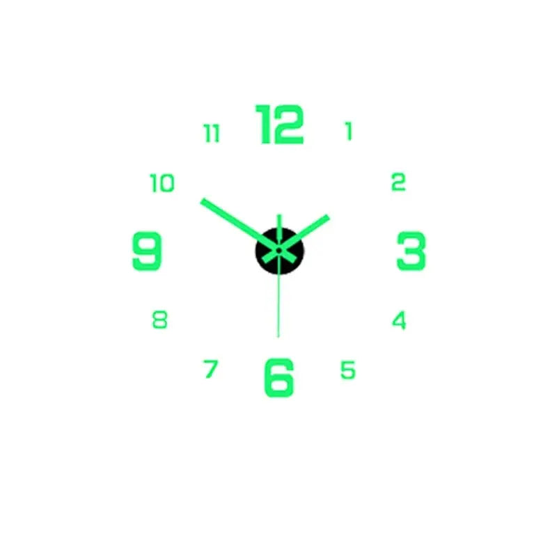 Luminous Digital Clock European Style DIY Silent Wall Sticker Clock