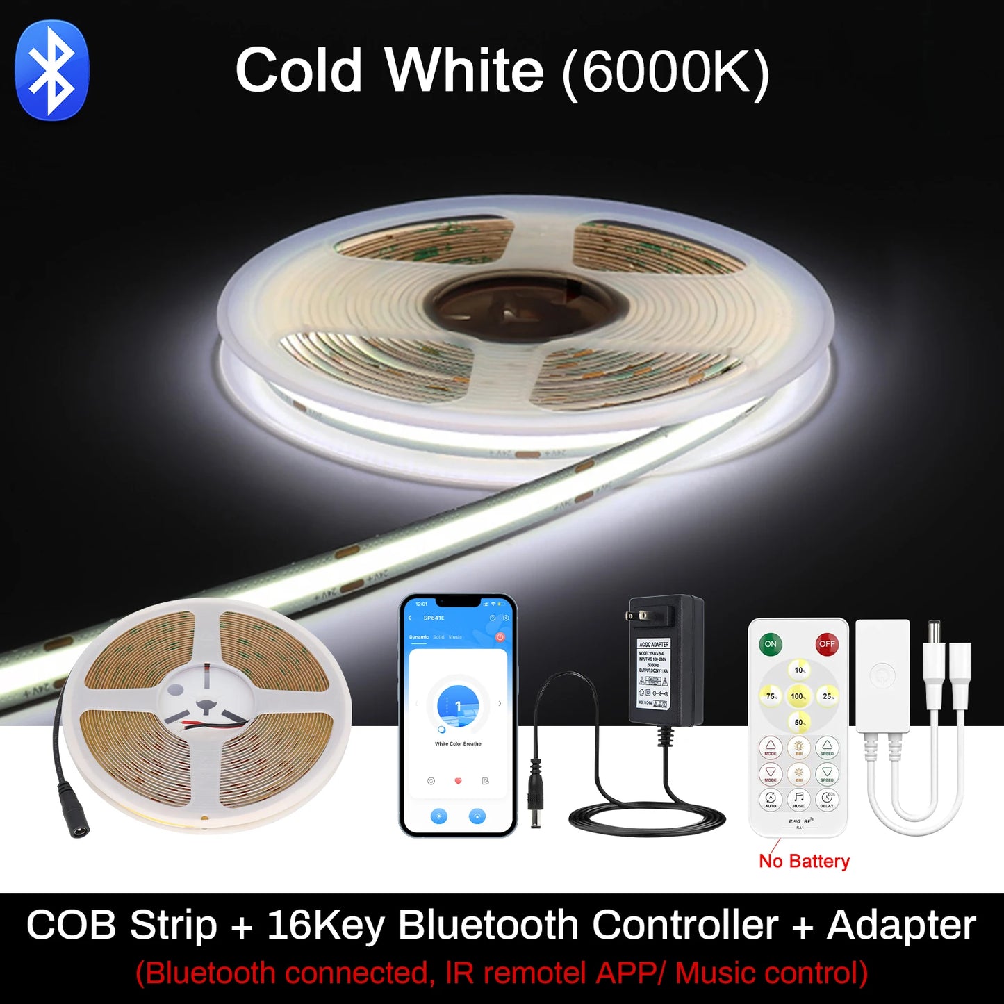 Cooleeon Tuya Smart Life COB LED Strip Light RGB Tape