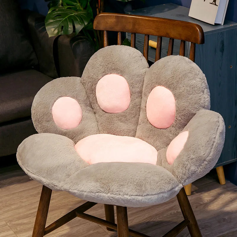 Soft Heart Shaped Cat Paw Plush Cushion