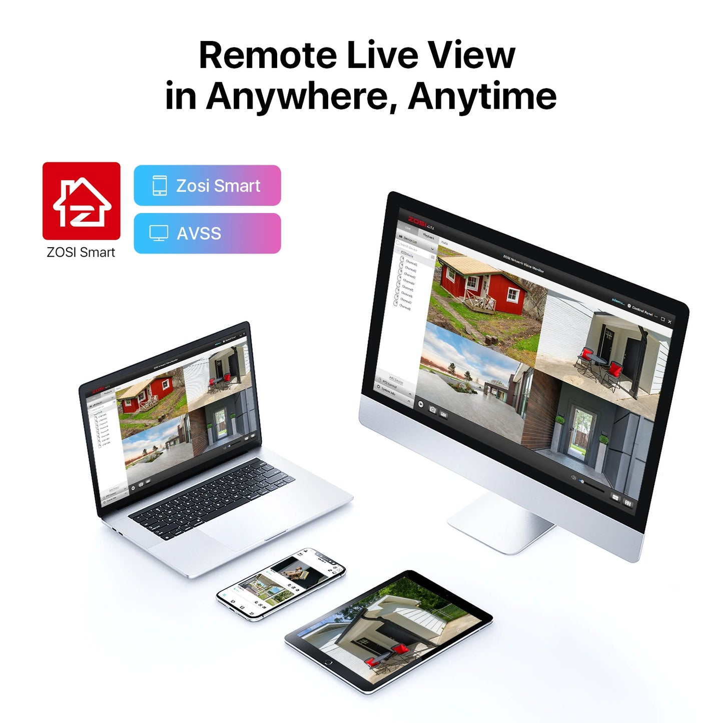 ZOSI H265Plus 8CH 4In1 DVR For AHD TVI CVI Cameras