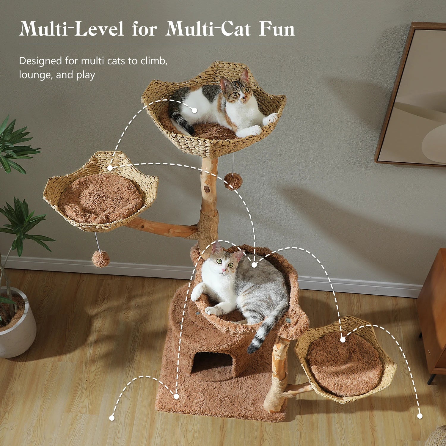 PAWZ Road Cat Tree Tower With Sisal Scratching Post