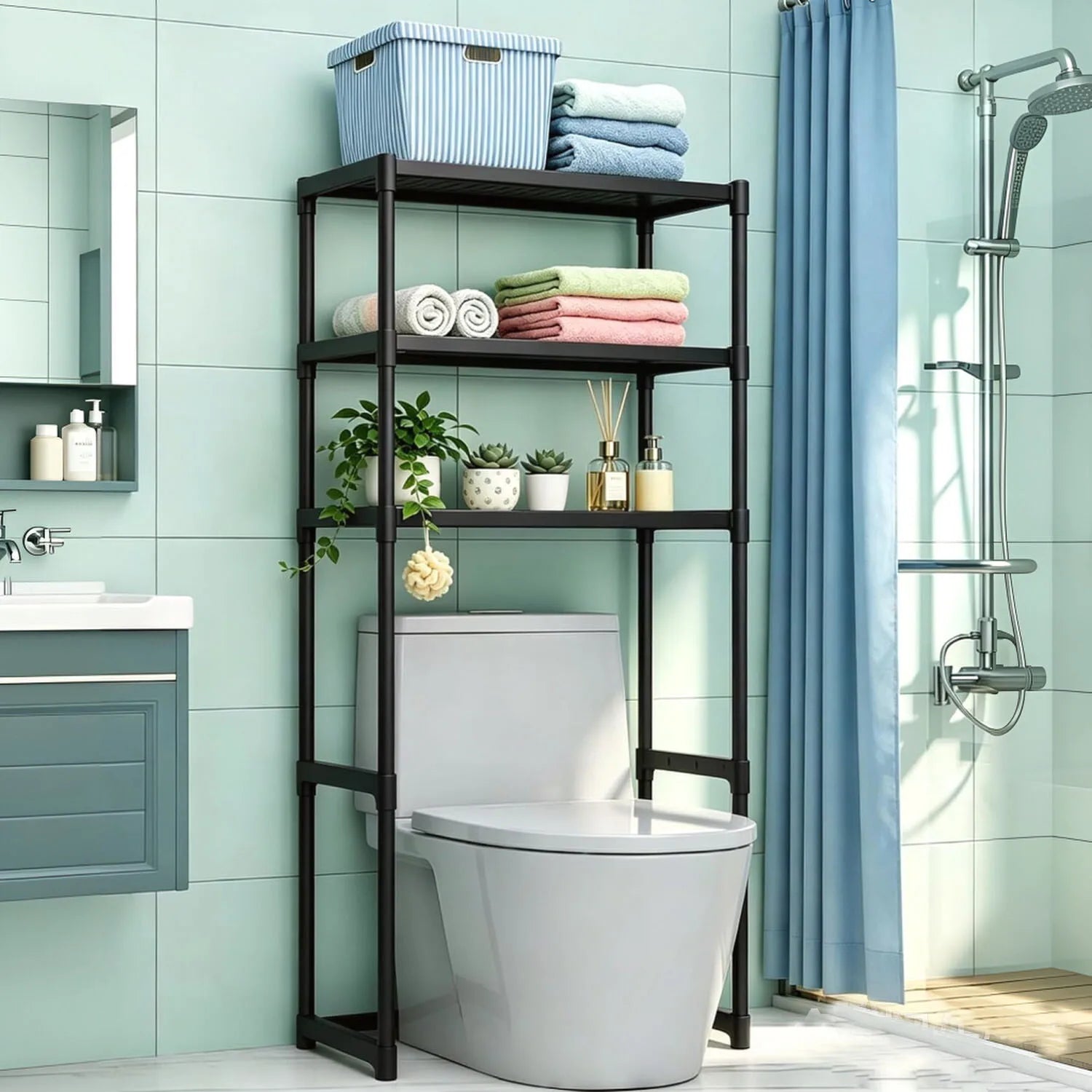 HiMISS Three Tier Over The Toilet Bathroom Storage Shelf