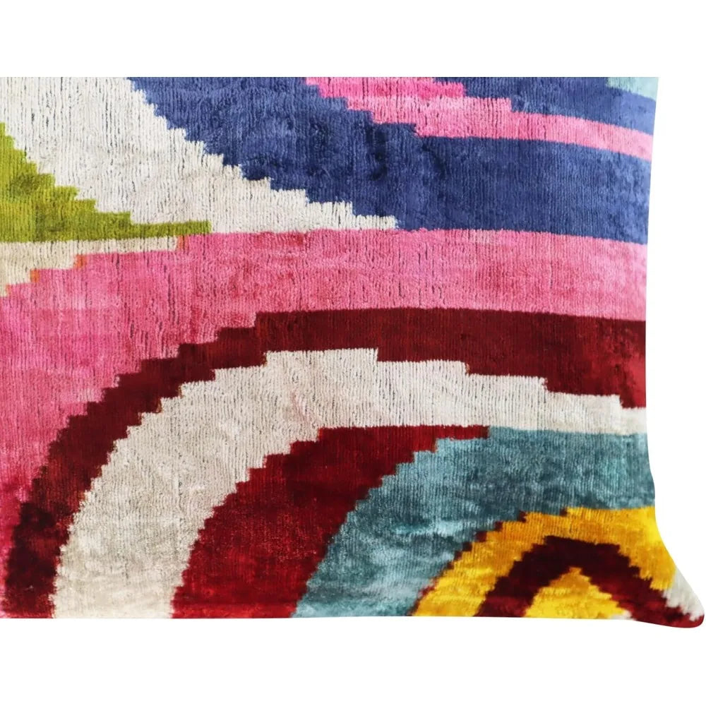 Silk Velvet Decorative Throw Pillow With Down Feather Fill