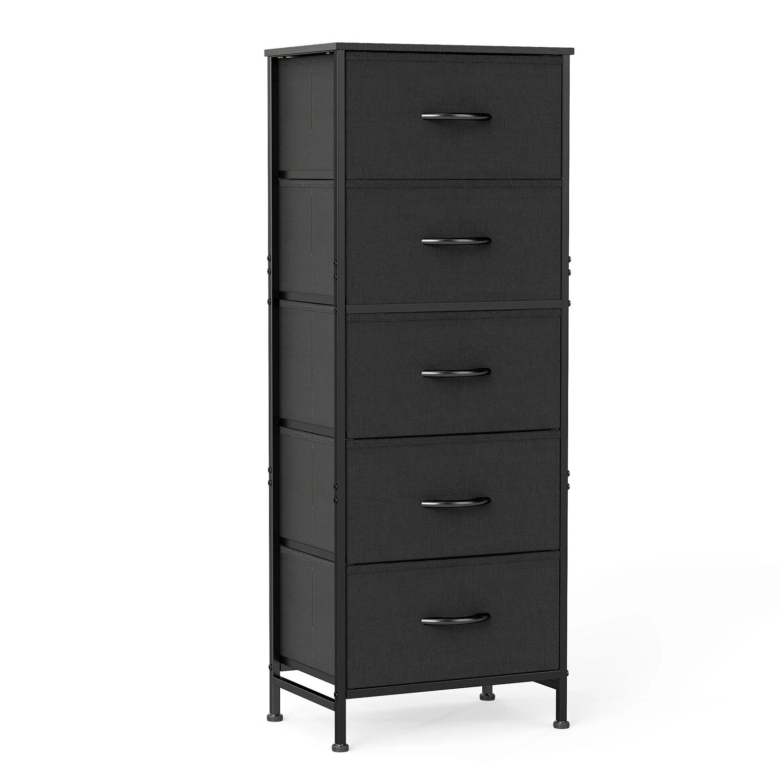 JHK Bedroom Dresser With Five Fabric Drawers And Steel Frame