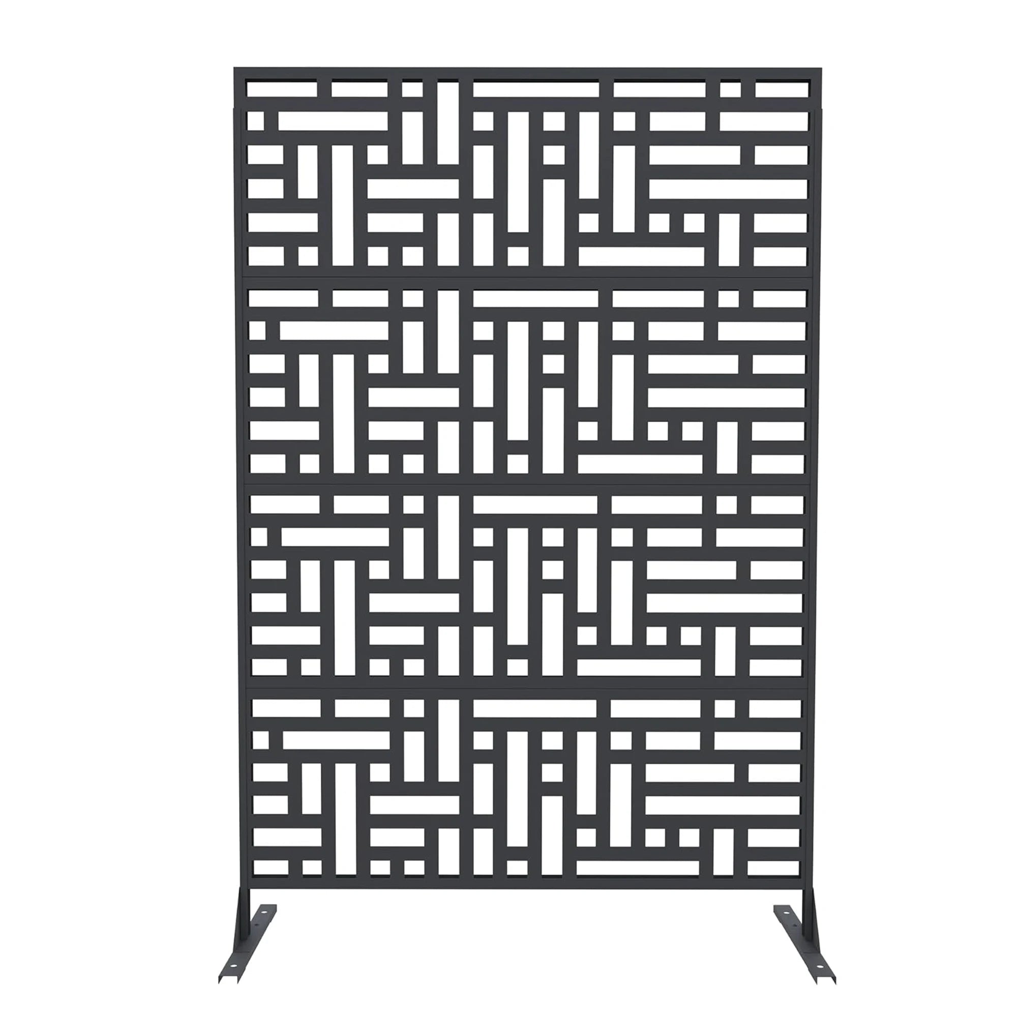 HiMISS Outdoor Metal Privacy Screen Freestanding Laser Cut Fence Panel