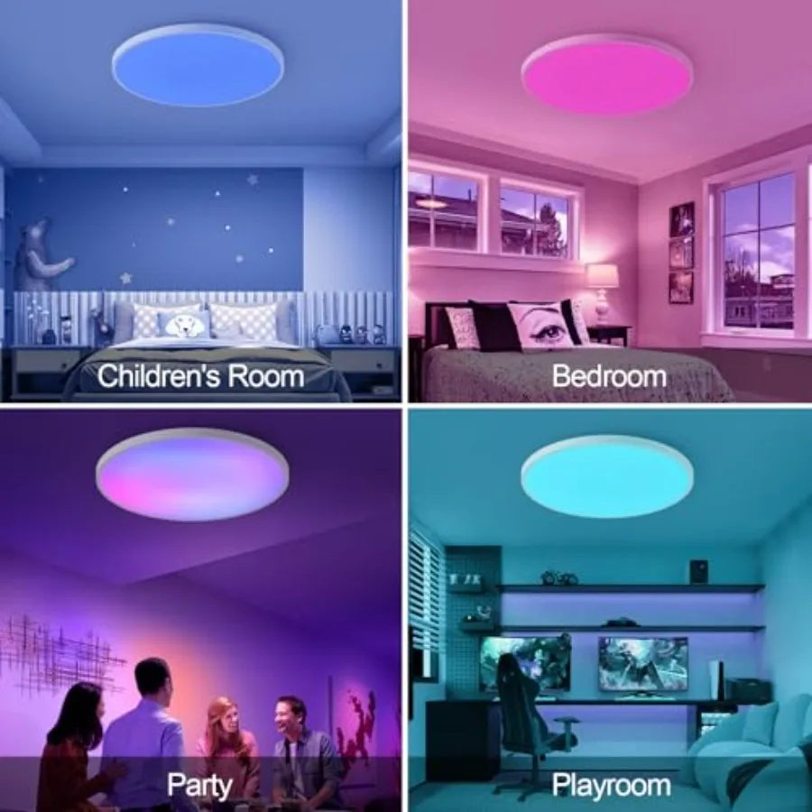 Smart Ceiling Light With Remote Control RGB Ambient Lighting