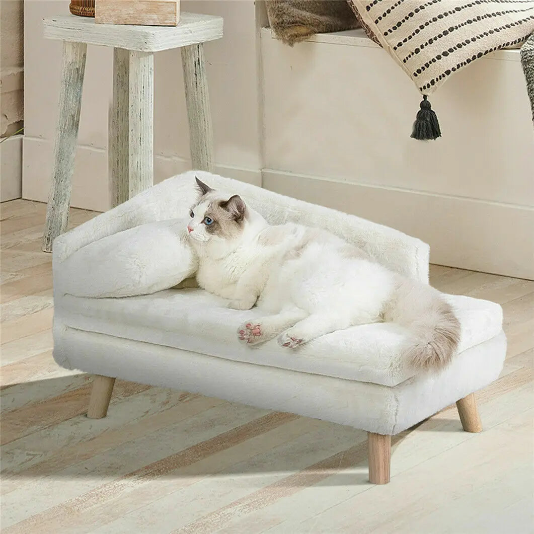 Elevated Pet Bed With Solid Wood Legs For Indoor Pets