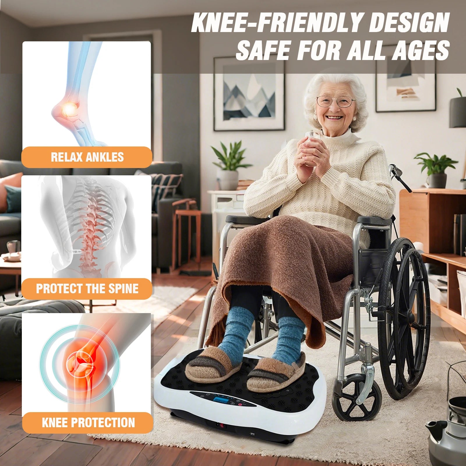 Full-Body Vibration Plate Exercise Machine With Resistance Bands Remote Control