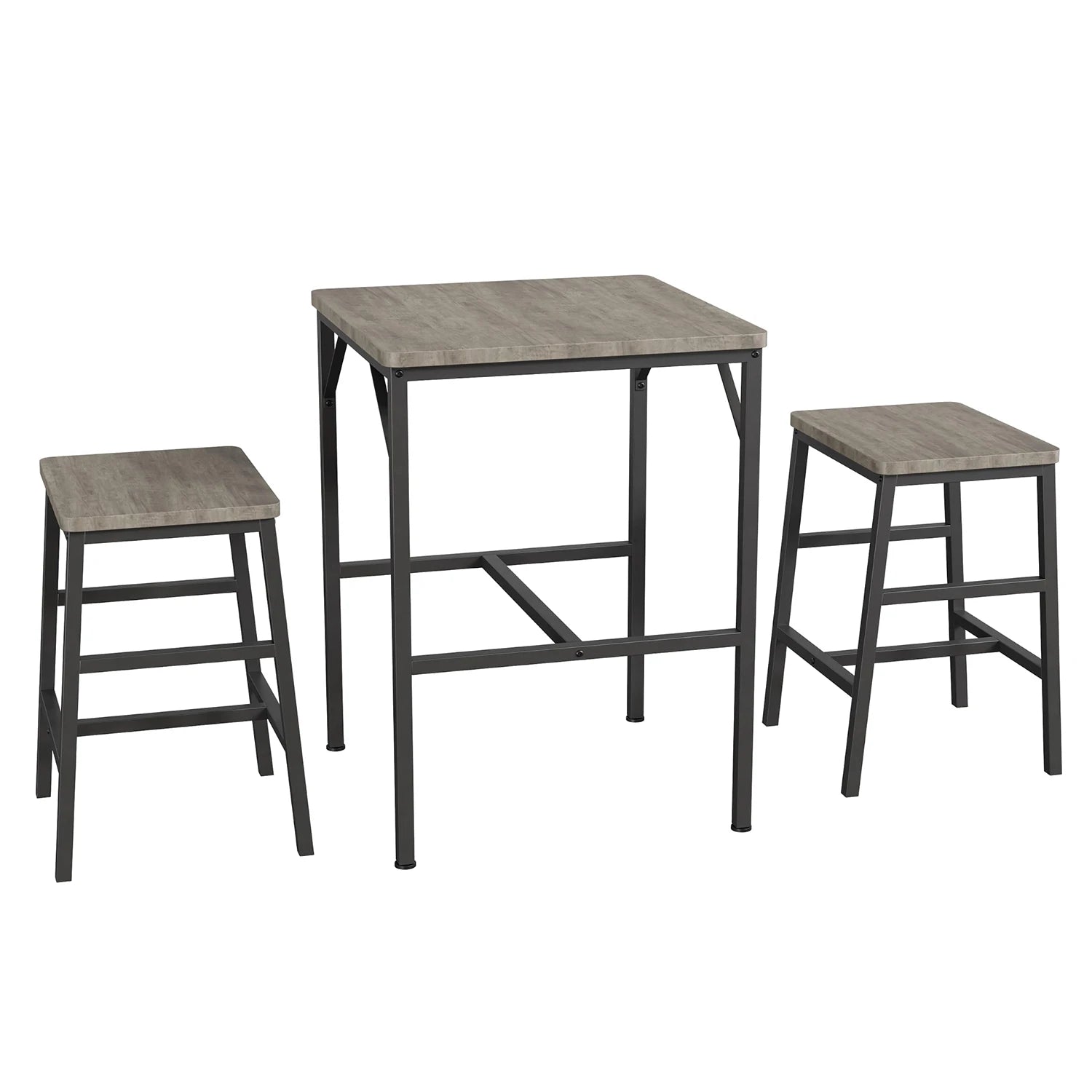 HiMISS Modern Pub Height Dining Table Set With Two Stools