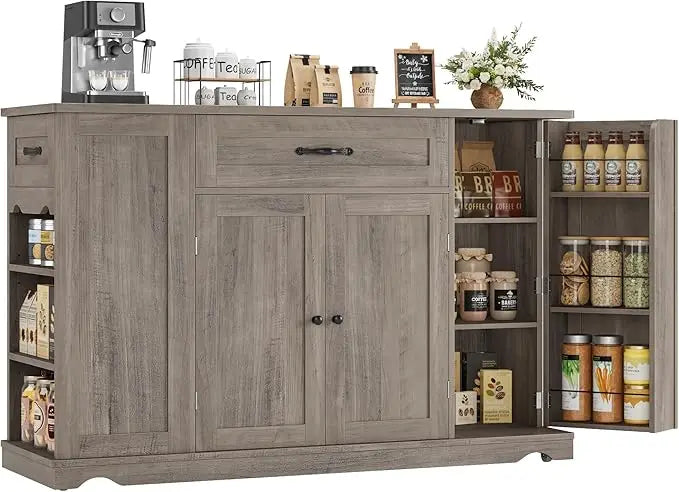 Guangbai Kitchen Island Cart With Storage And Wheels 2 Drawers