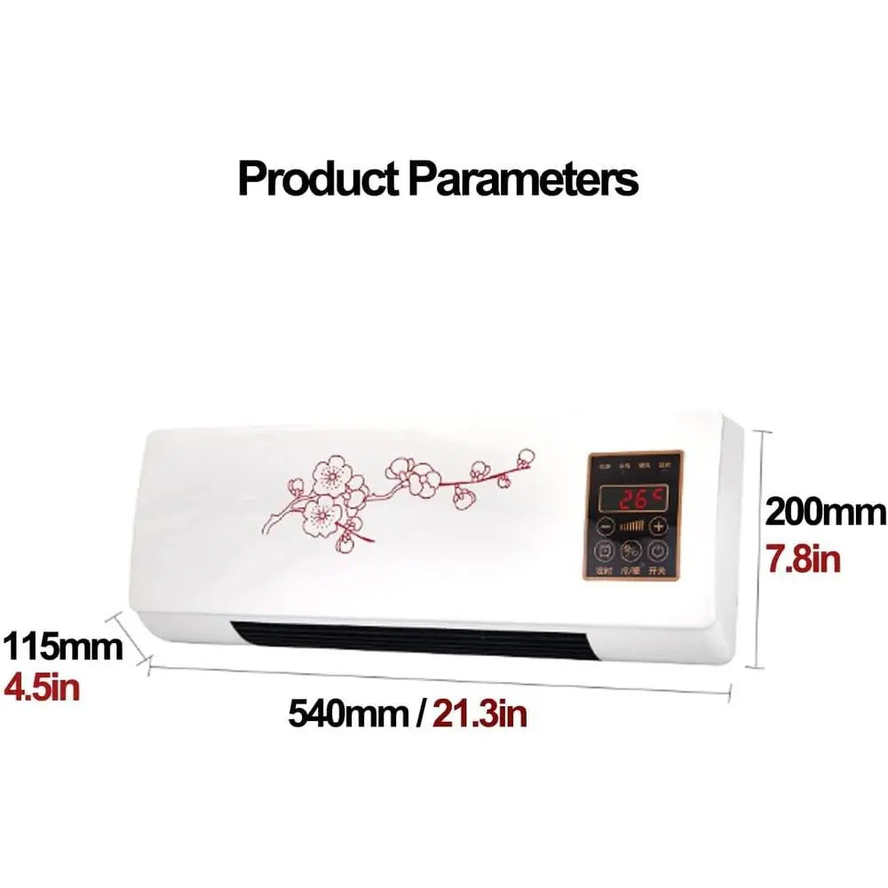 Compact Wall-Mounted Air Conditioner and Heater with Remote