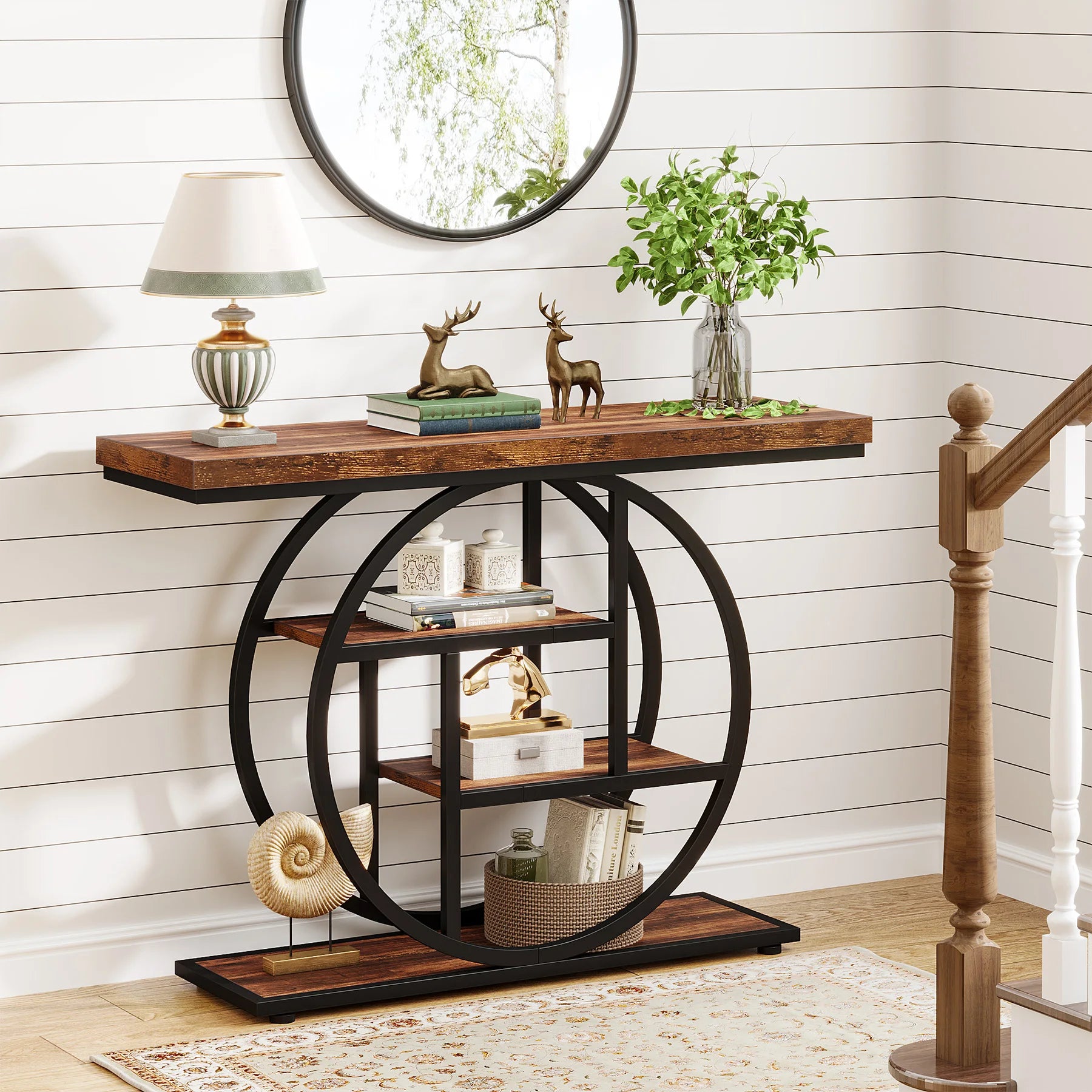 Tribesigns 4-Tier Console Table Industrial Entryway And Living Room