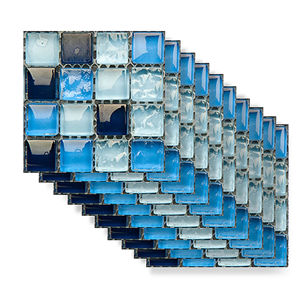 Alloet Vintage Mosaic Tile Sticker 10pcs Self Adhesive Wall Decals