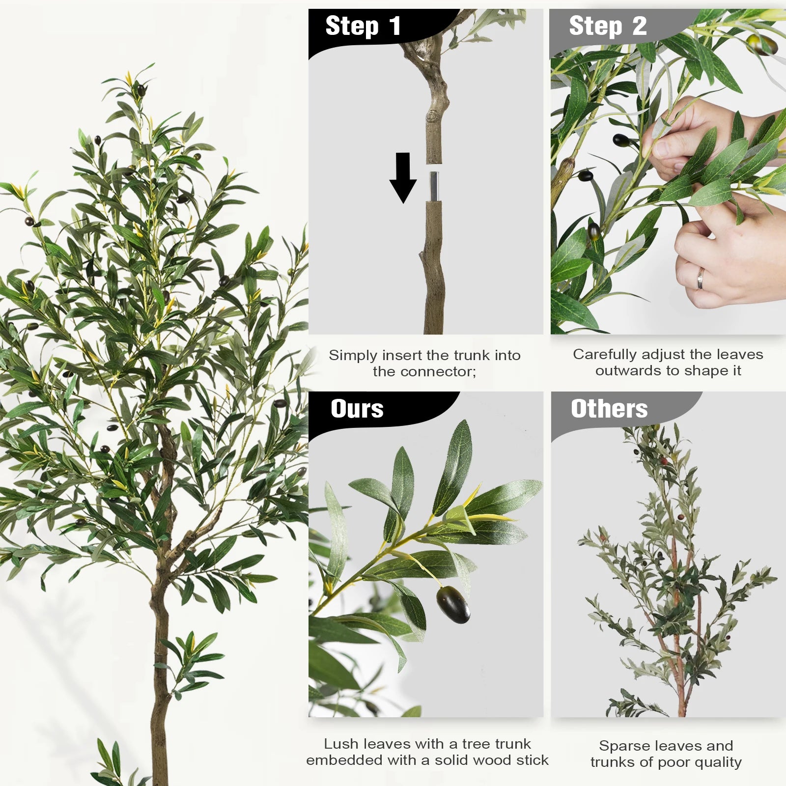 Olitree Artificial Olive Tree With Planter Pot And Realistic Foliage
