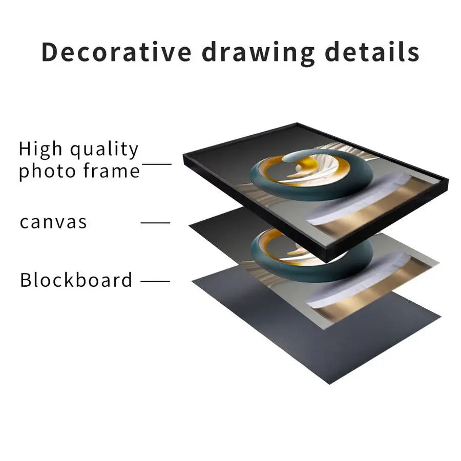 Abstract Modern Framed Wall Art With Shape Pattern