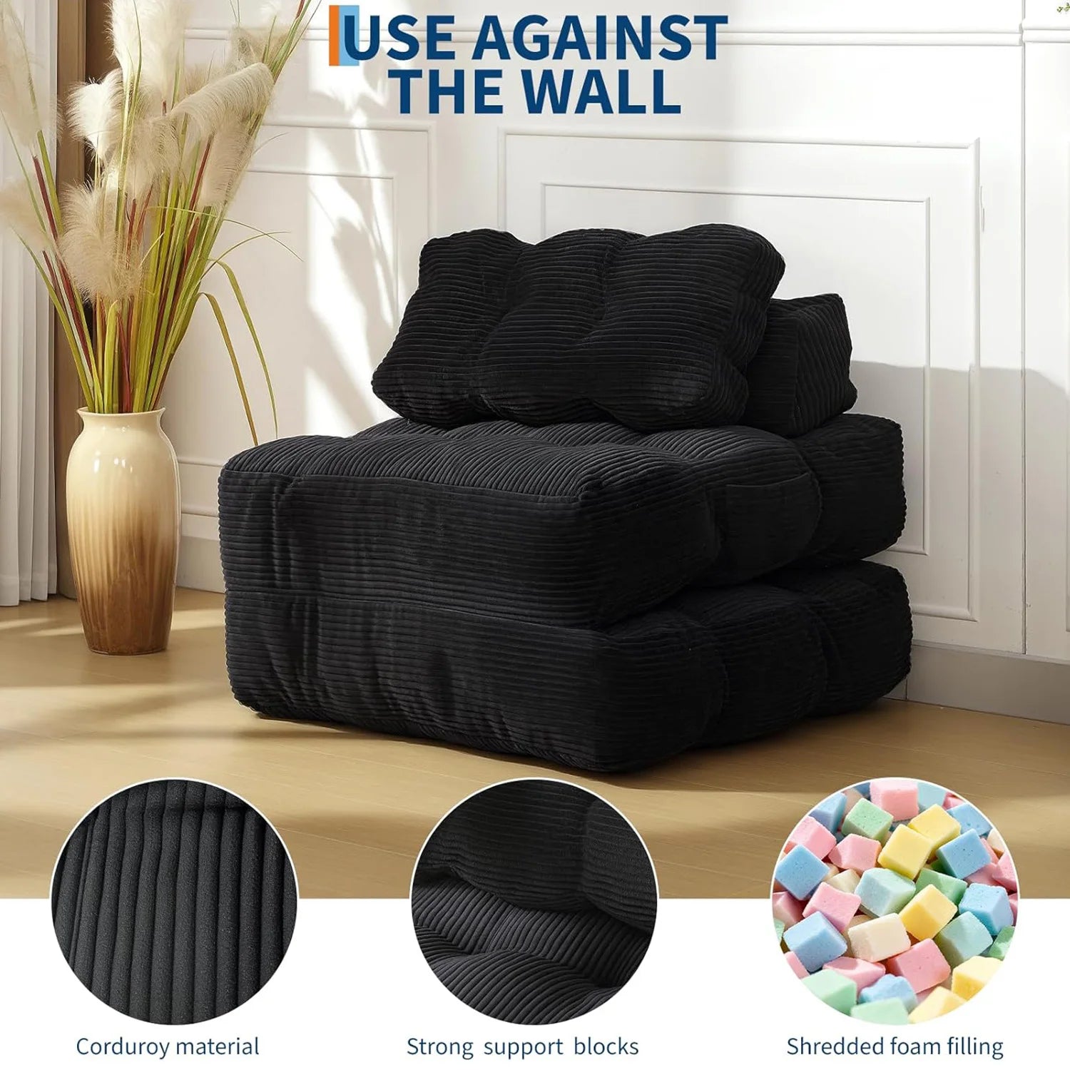 HiMISS Convertible Sleeper Sofa Bed With Pillow And Storage