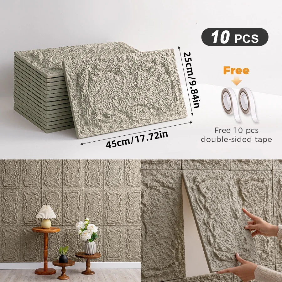 CHEE LYEE 3D Self Adhesive Stone Wall Panels Indoor Outdoor