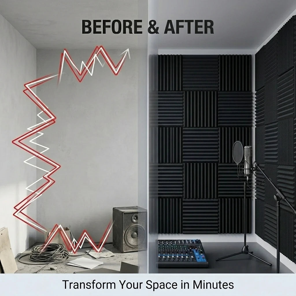52 Pack Acoustic Foam Panels for Home Recording Studio