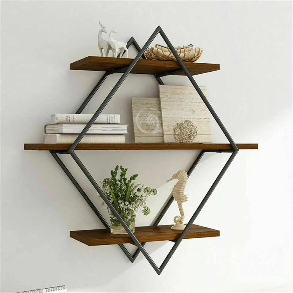 Rustic Wood Wall Mounted Floating Shelves for Kitchen Display
