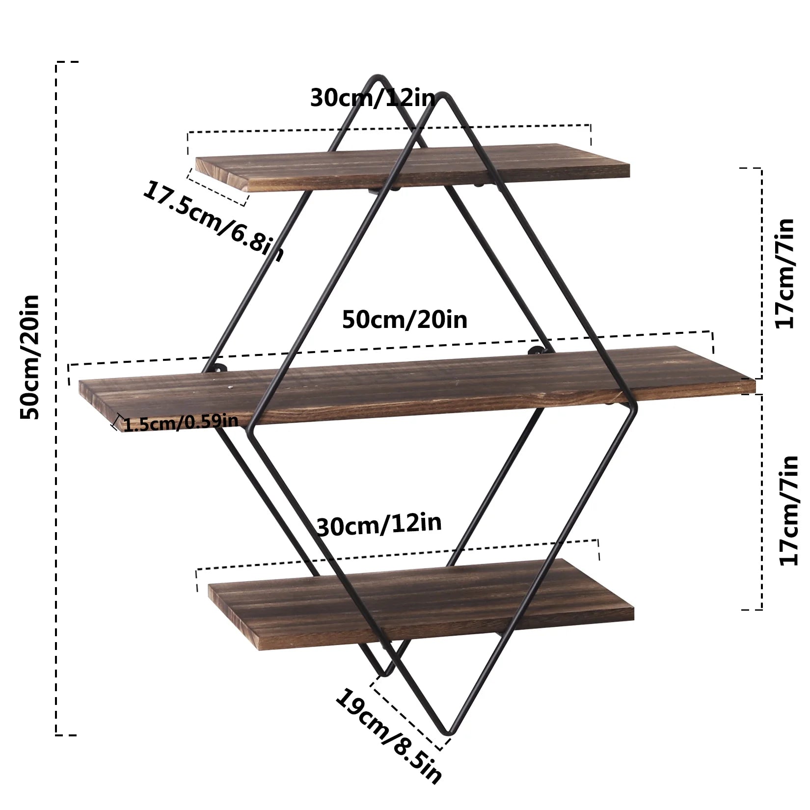 Rustic Wood Wall Mounted Floating Shelves for Kitchen Display