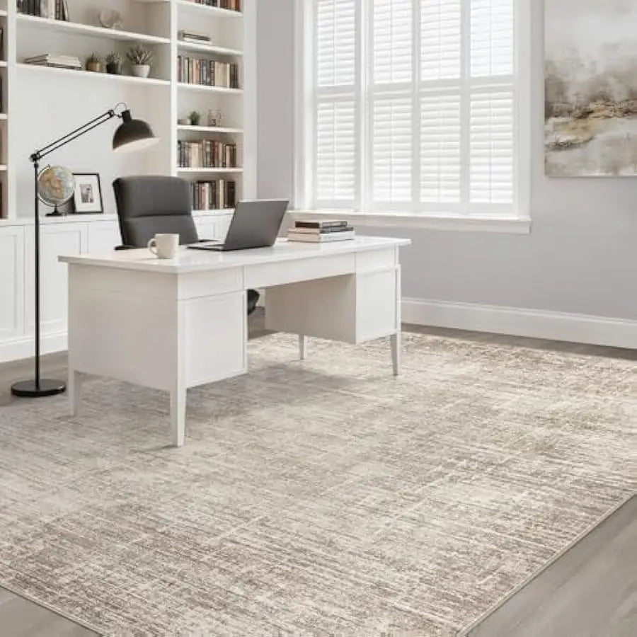 Area Rug For Living Room Washable Neutral Abstract Design