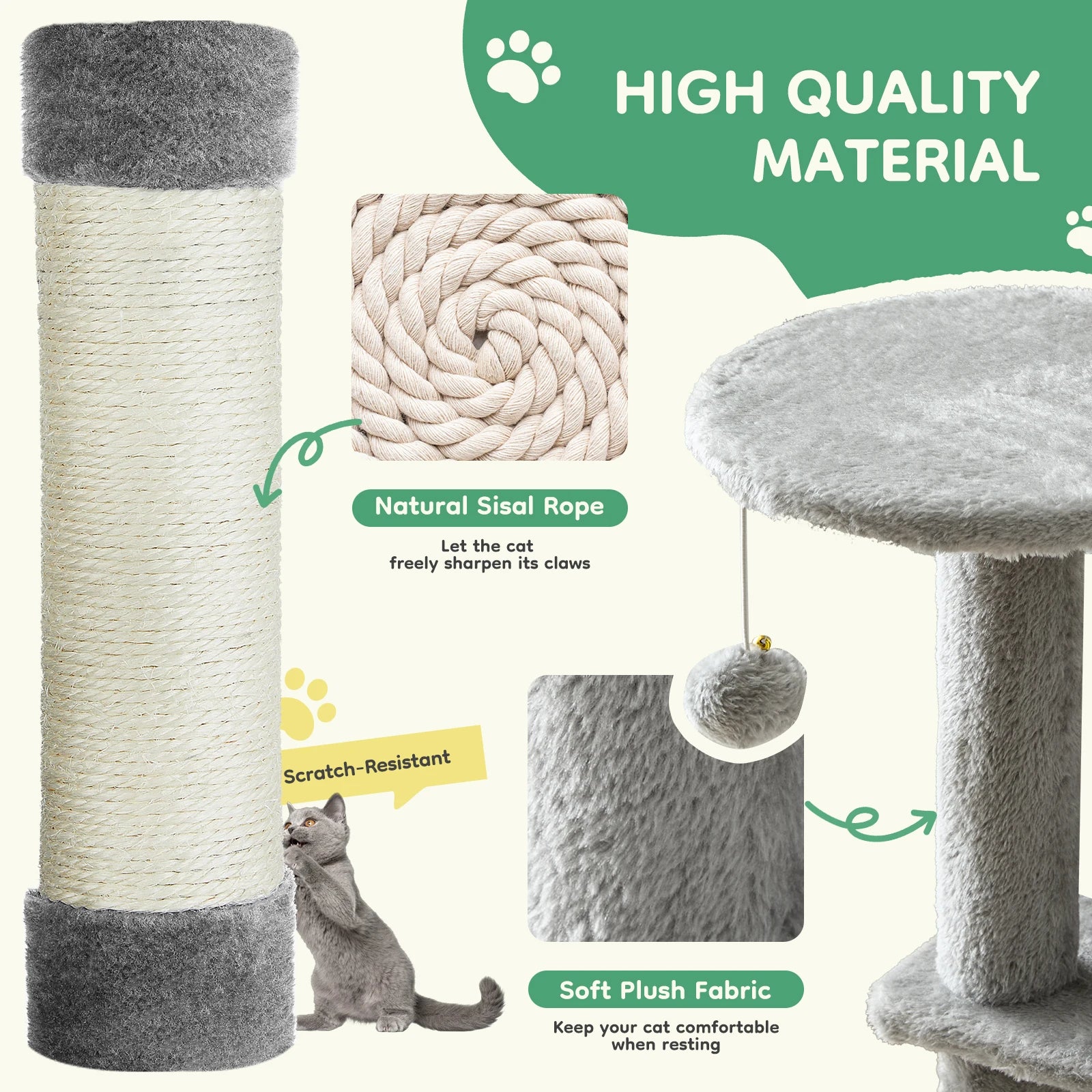 JHK Cat Tree Tower For Indoor MultiCat Scratching Posts