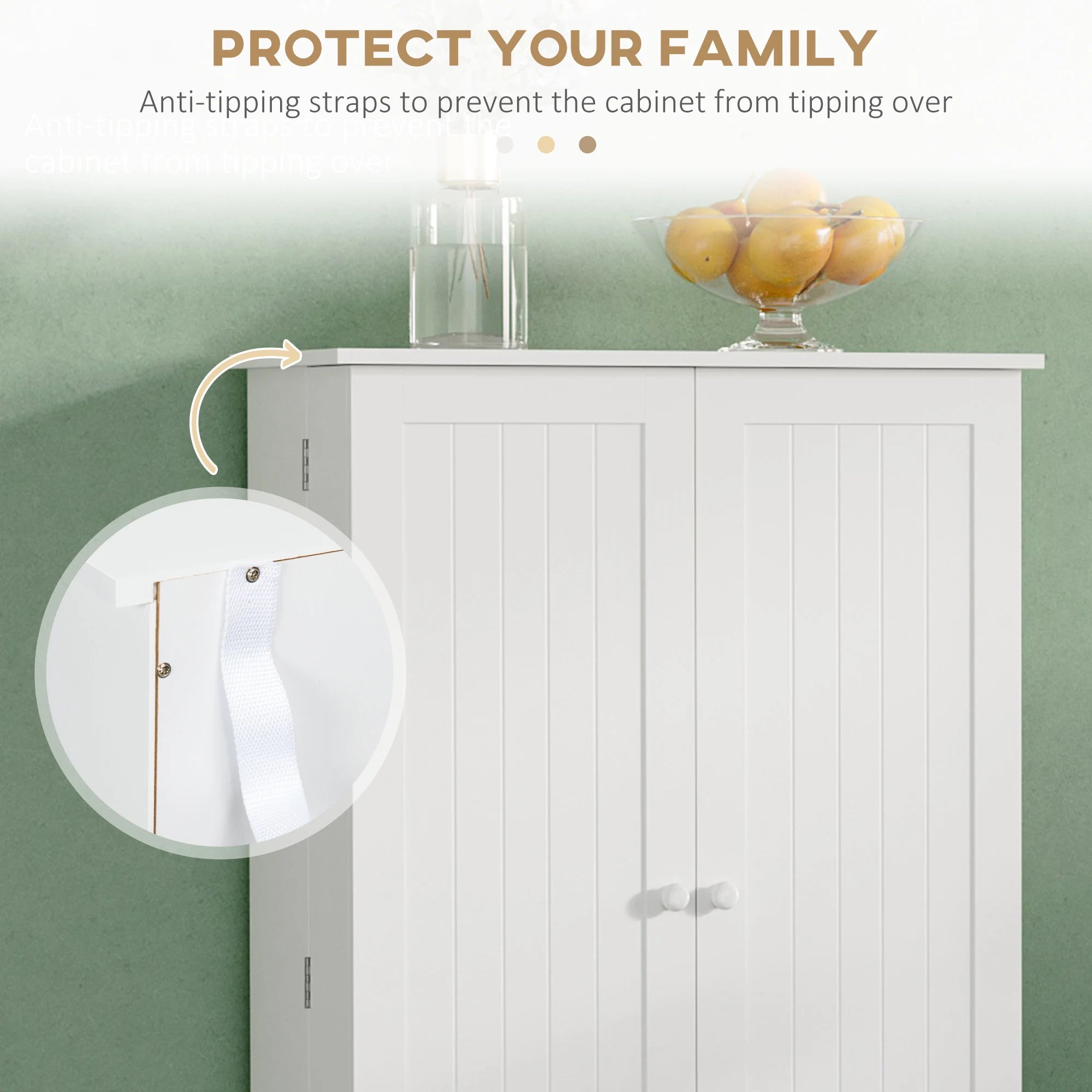Homcom Freestanding Kitchen Pantry Cabinet With Double Doors